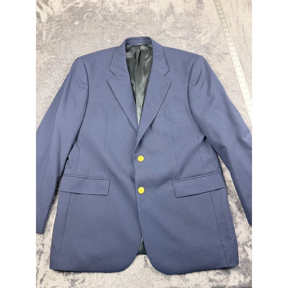 Brooks Brothers 346 Mens Navy Blue Blazer Gold Crest Buttons 41 Reg 01184027